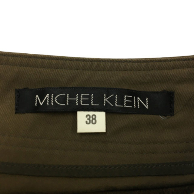 MICHEL KLEIN(ミッシェルクラン)のミッシェルクラン パンツ ワイド ロング センタープレス 無地 38 茶 緑 レディースのパンツ(その他)の商品写真