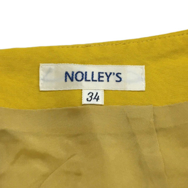 NOLLEY'S(ノーリーズ)のノーリーズ スカート 台形 ミニ 無地 タック 34 黄 イエロー レディースのスカート(ミニスカート)の商品写真