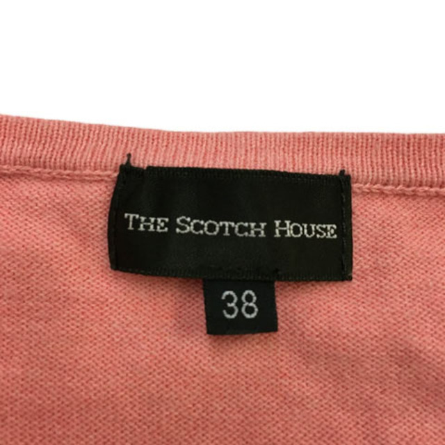 THE SCOTCH HOUSE(ザスコッチハウス)のザ スコッチ ハウス カーディガン ニット 刺繍 長袖 38 ピンク レディースのトップス(カーディガン)の商品写真