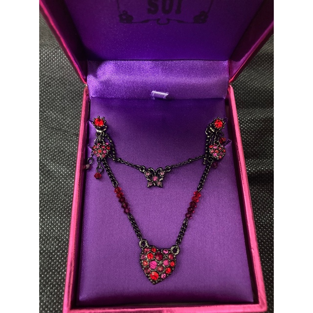 ANNA SUI(アナスイ)のANNA SUI ネックレス　ピアス　ハート　蝶 レディースのアクセサリー(ネックレス)の商品写真