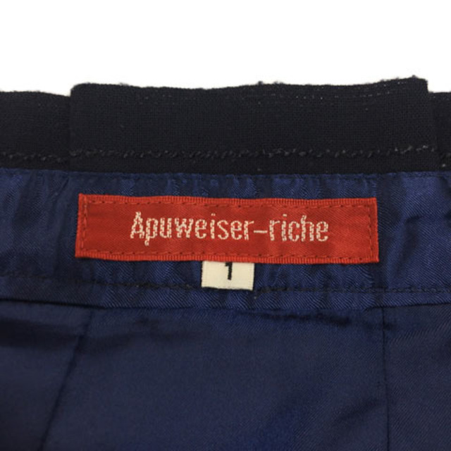 Apuweiser-riche(アプワイザーリッシェ)のアプワイザーリッシェ スカート フレア 膝丈 レース 刺繍 ラメ 無地 1 紺 レディースのスカート(ひざ丈スカート)の商品写真