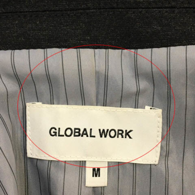 GLOBAL WORK(グローバルワーク)のグローバルワーク ジャケット テーラード シングル 背抜き 長袖 M グレー レディースのジャケット/アウター(その他)の商品写真