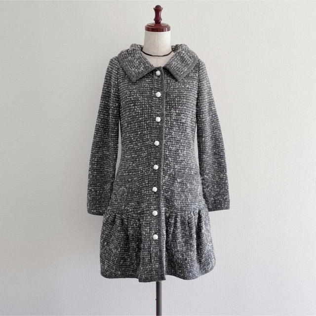 美品 Rene ルネ ニットツイードフレアコート ワンピース 36 【全商品