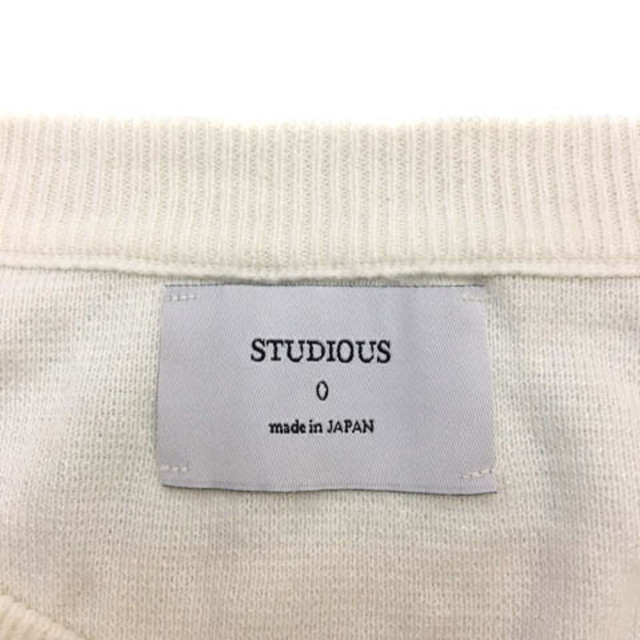 STUDIOUS(ステュディオス)のステュディオス セーター ニット ショート丈 ボートネック 無地 長袖 0 白 レディースのトップス(ニット/セーター)の商品写真