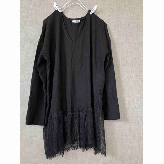 ザラ(ZARA)のニットレース黒　ベージュトップス２点セット　専用商品になります(Tシャツ(長袖/七分))