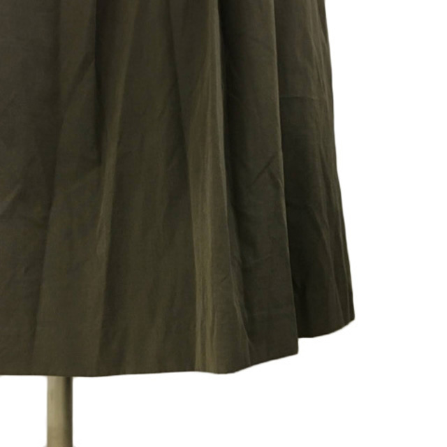 Rope' Picnic(ロペピクニック)のロペピクニック スカート フレア タック ミモレ丈 膝下丈 無地 38 茶 緑 レディースのスカート(ひざ丈スカート)の商品写真