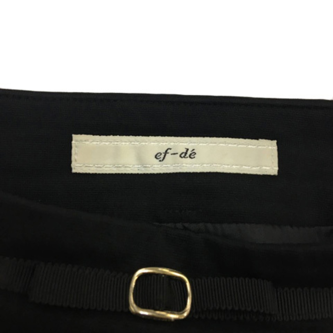 ef-de(エフデ)のエフデ ef-de スカート フレア ミニ リボン タック 無地 7 黒 レディースのスカート(ミニスカート)の商品写真
