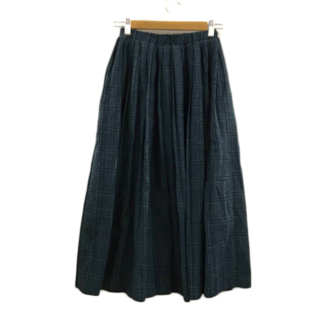 RayCassin(レイカズン)のレイカズン frames スカート フレア プリーツ ロング チェック F 緑 レディースのスカート(ロングスカート)の商品写真