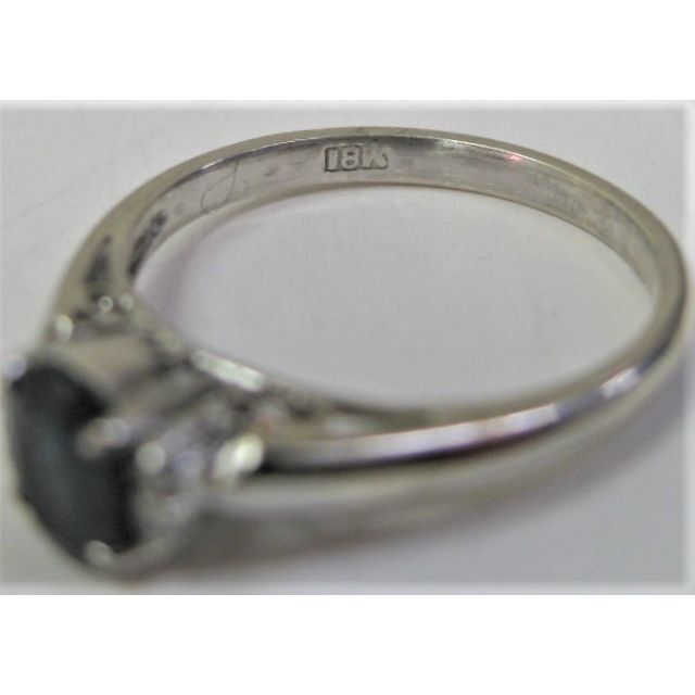 リング(指輪)18KWG 18金ホワイトゴールド リング 指輪 サファイヤ ダイヤ 4ヶ入