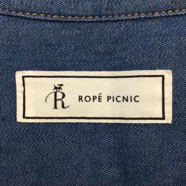 Rope' Picnic(ロペピクニック)のロペピクニック ワンピース シャツ Aライン ミニ デニム 長袖 38 青 紺 レディースのワンピース(ミニワンピース)の商品写真