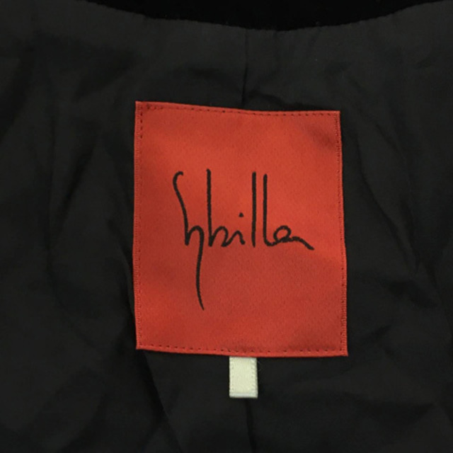 Sybilla - シビラ ジャケット ノーカラー クロップド ベロア調 無地 七