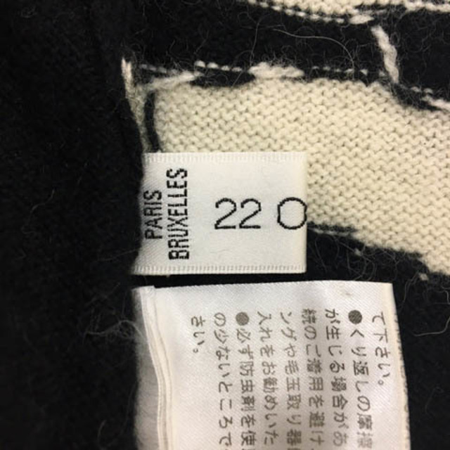 22 OCTOBRE(ヴァンドゥーオクトーブル)の22オクトーブル セーター ニット プルオーバー 総柄 七分袖 2 黒 白 レディースのトップス(ニット/セーター)の商品写真