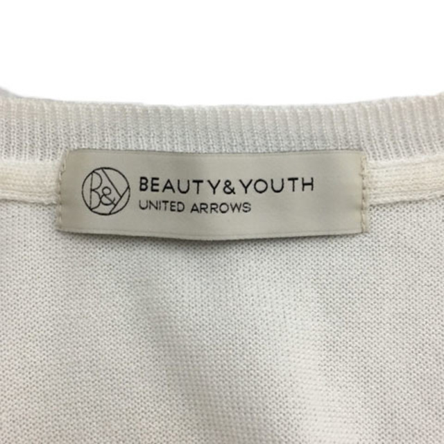 BEAUTY&YOUTH UNITED ARROWS(ビューティアンドユースユナイテッドアローズ)のB&Y ユナイテッドアローズ ビューティー&ユース カットソー 無地 半袖 白 レディースのトップス(カットソー(半袖/袖なし))の商品写真