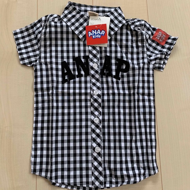 ANAP Kids(アナップキッズ)の新品　ANAP：チェックシャツ キッズ/ベビー/マタニティのキッズ服女の子用(90cm~)(Tシャツ/カットソー)の商品写真