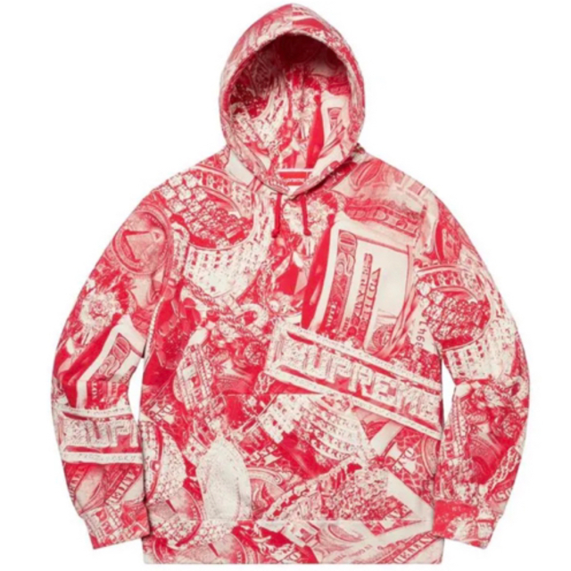 レア！Supreme Bling Hooded Sweatshirt 赤Lトップス