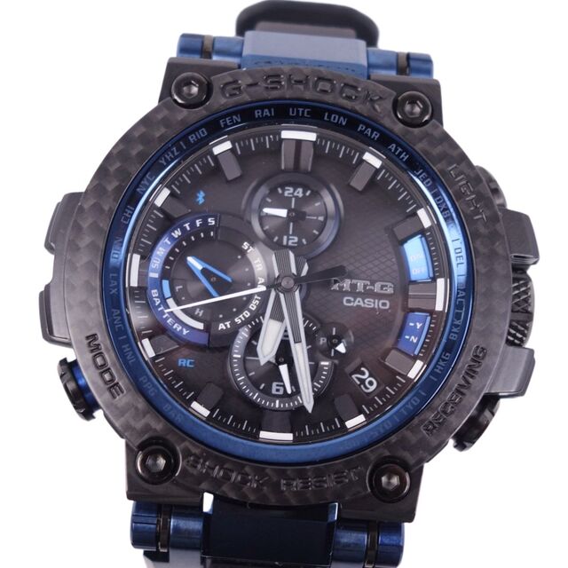 極美品 カシオ CASIO G-SHOCK Gショック MTG-B1000XB-1AJF スマートフォンリンク Bluetooth対応 腕時計 ソーラー電波 クォーツ ブラック(ブルー)