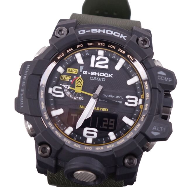 極美品 カシオ CASIO G-SHOCK Gショック GWG-1000-1A3JF 腕時計 MUDMASTER マッドマスター ソーラー電波  ブラック/カーキ 完璧 22108円引き