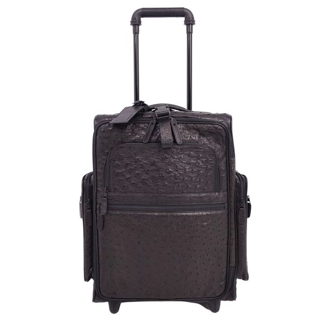美品 オーストリッチ OSTRICH キャリーバッグ スーツケース トラベルバッグ 旅行かばん メンズ レディース ブラック