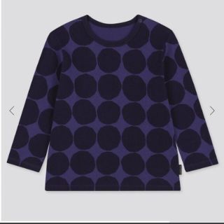 マリメッコ(marimekko)のユニクロ　マリメッコ　キヴェット　長袖ロンT　ブルードット　marimekko(Tシャツ/カットソー)