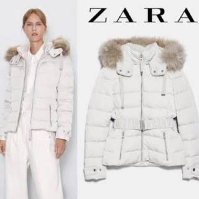 ZARA ベルト付きダウンコート