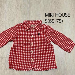 ミキハウス(mikihouse)のMIKI HOUSE ミキハウス　シャツ 赤　ギンガムチェック　S 65-75(シャツ/カットソー)