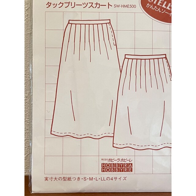 ホビーラホビーレ♡ 型紙テキスト付きタックプリーツスカートS,M,L,LLサイズ