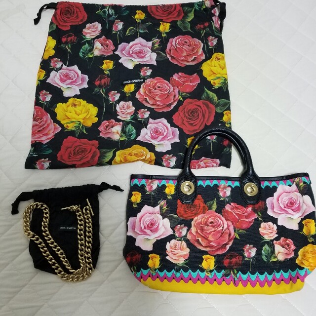 DOLCE&GABBANA - DOLCE&GABBANA ドルガバ ローズ ハンドバッグ トートバッグ 花柄の通販 by 光★'s shop