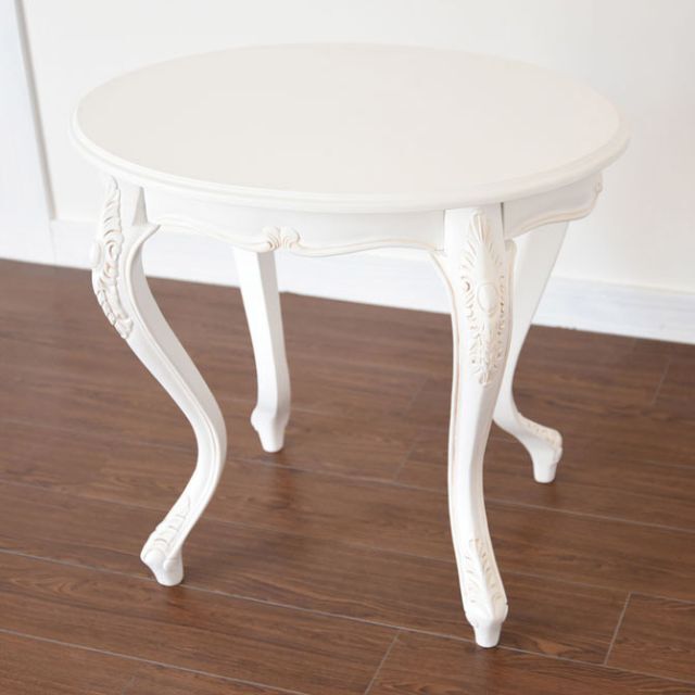 豊富なギフト アンティーク調 コーヒーテーブル 楕円 猫脚 ホワイト コーヒーテーブル+サイドテーブル