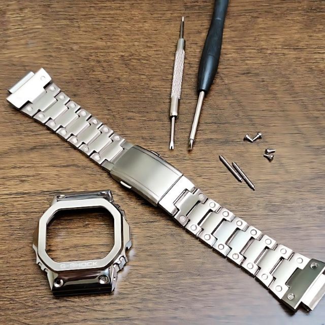 5610系☆ステンレス製G-SHOCKカスタム5610系用ベゼル\u0026ベルト 工具付