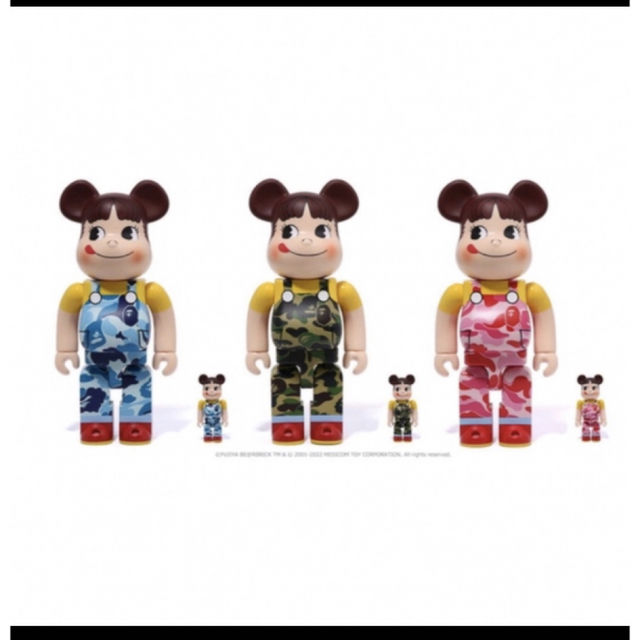 フィギュアBE@RBRICK BAPE(R) ペコちゃん 100％ & 400％3色セット