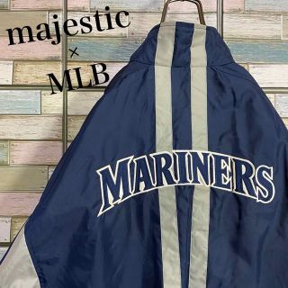 マジェスティック(Majestic)のマジェスティック×MLB シアトルマリナーズ　ナイロンジャケット　ビックロゴ(ナイロンジャケット)