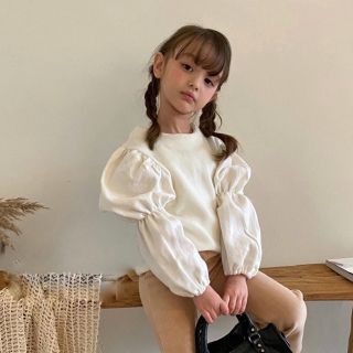 韓国子供服 パフスリーブ 秋冬 女の子 新作 新品(ワンピース)