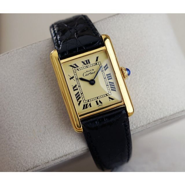 美品 カルティエ マスト タンク アイボリー ローマン 手巻き SM39CARTIER