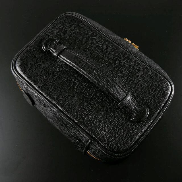 シャネル CHANEL 化粧ポーチ キャビアスキンバニティバッグ横型 8090