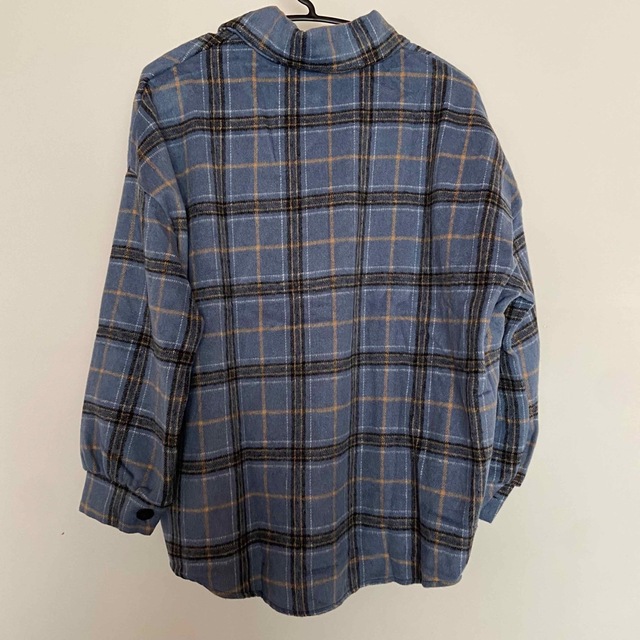 ビッグネルシャツ　チェックシャツ　ブルー　青 レディースのトップス(シャツ/ブラウス(長袖/七分))の商品写真