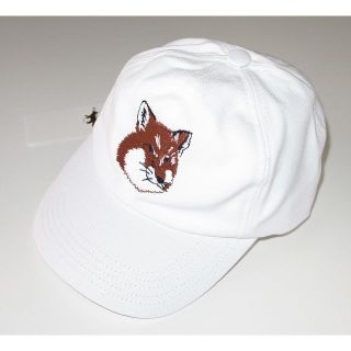 メゾンキツネ(MAISON KITSUNE')のmaison kitsune CAP FOX HEAD キャップ　ホワイト(キャップ)