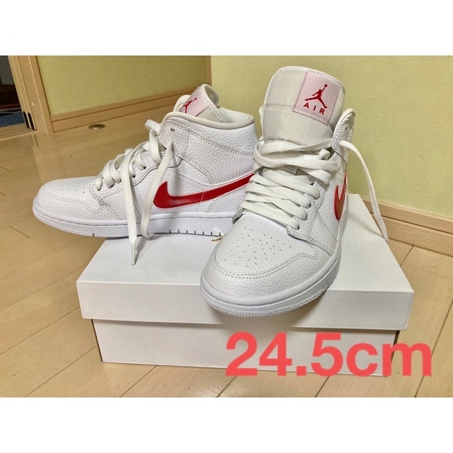【残り1点】NIKE AIR JORDAN 1 MID GS ホワイト 24.5