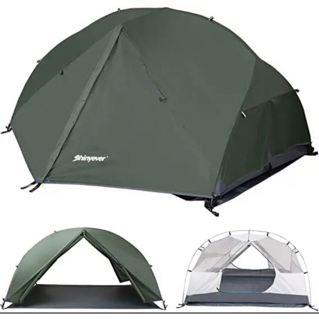 テント 2人用 キャンプテント アウトドア専用グランドシート&収納袋付き