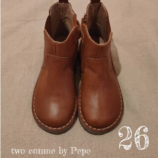 キャラメルベビー&チャイルド(Caramel baby&child )の【美品】two conme by Pepe   レザーブーツ  26(ブーツ)