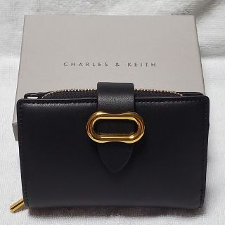 チャールズアンドキース(Charles and Keith)のDaki　ダキ　リング　ディティールウォレット(Black)(財布)