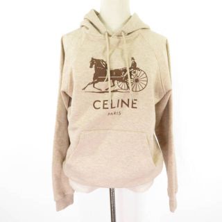 セリーヌ(celine)のセリーヌ SULKY サルキー ロゴ フーディ カシミア コットン パーカー ベージュ M プルオーバー AY2862A39(パーカー)