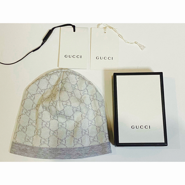 Gucci(グッチ)の☆新品未使用☆ グッチ　ベビー　GG柄　ニット帽　男女問わず キッズ/ベビー/マタニティのこども用ファッション小物(帽子)の商品写真