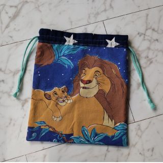 ★値下げ★ライオンキング🦁巾着袋☆ビンテージシーツ ハンドメイド(バッグ/レッスンバッグ)