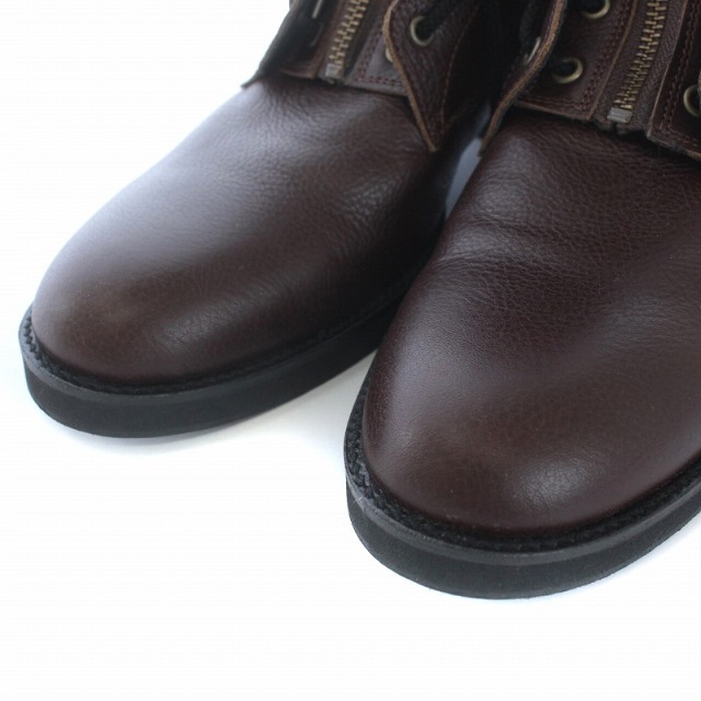 NO ID.(ノーアイディー)のNOID ショートブーツ レザー レースアップ 40 27cm 茶 ブラウン メンズの靴/シューズ(ブーツ)の商品写真