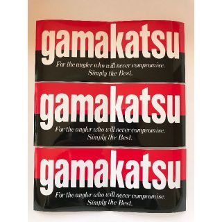 ガマカツ(がまかつ)のがまかつ　ステッカー 赤×黒　3点(その他)