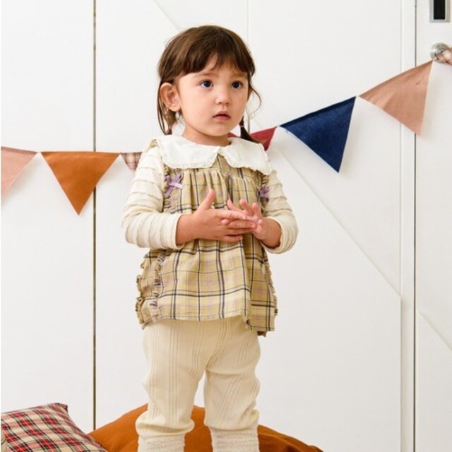 kid’s zoo(キッズズー)のkids zoo シャツコールチェック柄チュニック キッズ/ベビー/マタニティのキッズ服女の子用(90cm~)(ワンピース)の商品写真