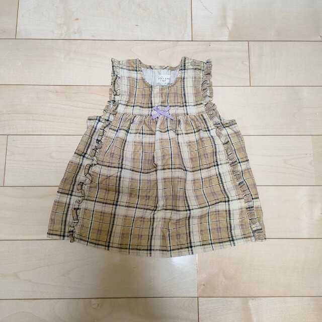 kid’s zoo(キッズズー)のkids zoo シャツコールチェック柄チュニック キッズ/ベビー/マタニティのキッズ服女の子用(90cm~)(ワンピース)の商品写真