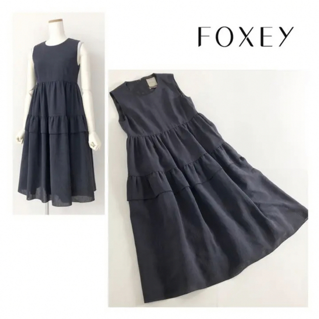 【極美品】DAISY LIN FOXEY ふわふわワンピース ネイビー 38