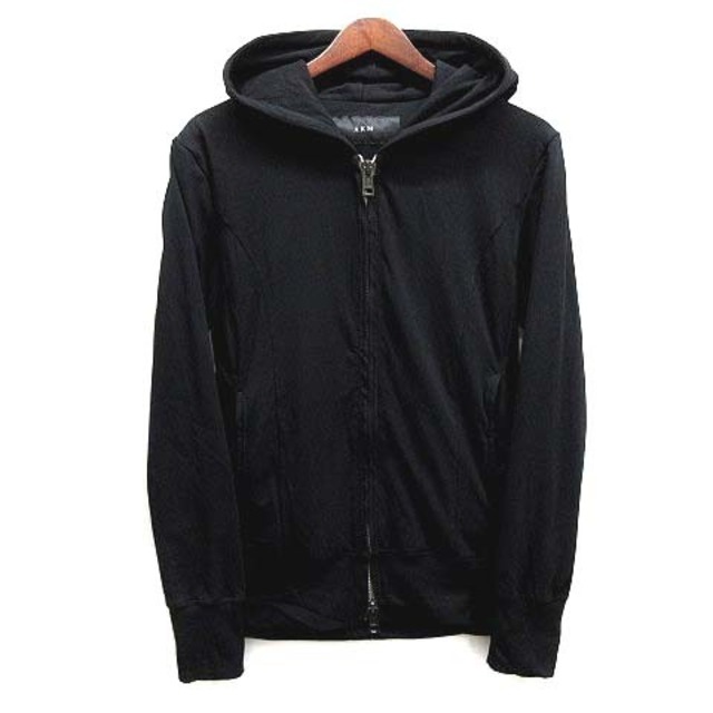 AKM ストレッチ パーカー ダブルジップ zip hooded parka 黒