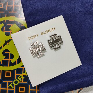 トリーバーチ(Tory Burch)のTory Burch トリーバーチ Tロゴ シンプルデザイン ピアス シルバー(ピアス)